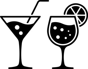cocktail silhouette vector illustration