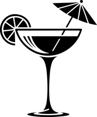 cocktail silhouette vector illustration