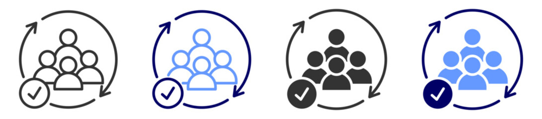 staff augmentation icon set multiple style