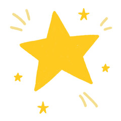 Shiny Golden Star Cartoon Illustration Clipart