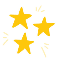Hand Drawn Yellow Star Doodle with Twinkle Effect
