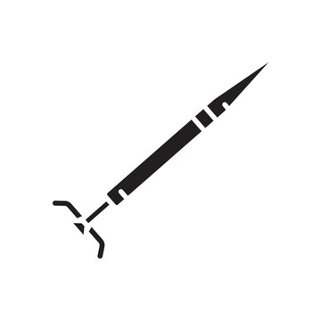 anti tank guided missile black line icon. Vector isolated element