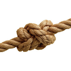 Strong rope knotting symbolizing connection partnership and challenge