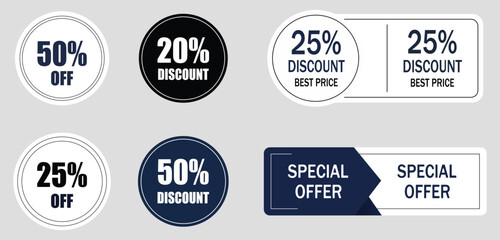 Modern discount and special offer sale  stickers collection. Perfect for advertising and marketing special offers. Price sticker icons, vintage sunburst circle labels.