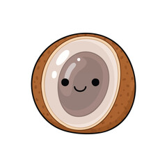 Brown longan with inside seed showing,