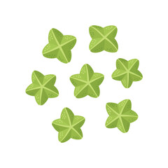 Green star-shaped sour bilimbi fruit, 