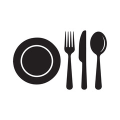 PRestaurant Menu Black Silhouette Symbolrint