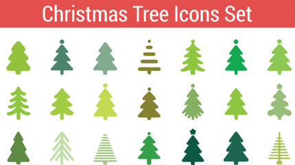 Christmas tree set for holiday decoration vector illustration