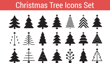 Christmas tree set for winter holiday decoration vector illustration