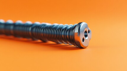 Vivid Array of Screws on Orange Surface