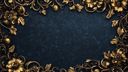 Luxurious Floral Frame on Classic Ethereal Background