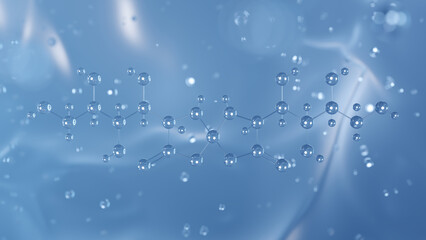 iron(ii) gluconate molecular structure, 3d model molecule, antianemic agent structural chemical formula view from a microscope