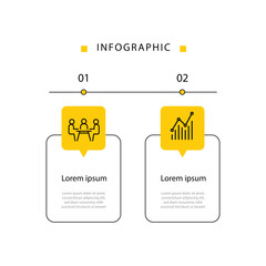 Vector infographic template 2 step. 