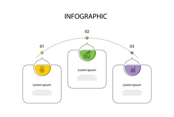 Vector infographic template 3 step. Workflow layout, columns presentation, diagram information 