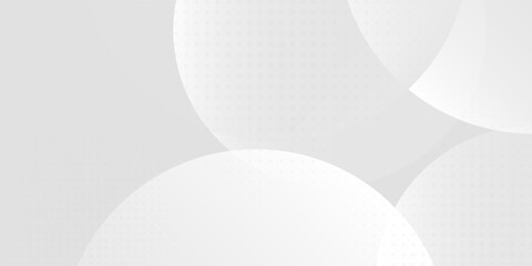 Minimalist white and gray abstract background with soft geometric shapes and halftone dot patterns. dot art simple modern texture