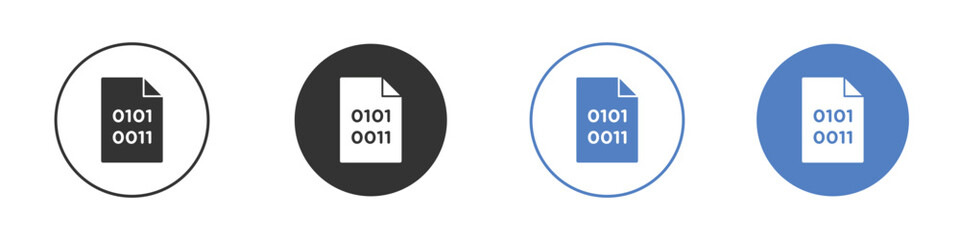 Binary code icon pictogram set. Vector icon designs