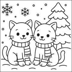 Winter & christmas black and white coloring pages for adults and teens 