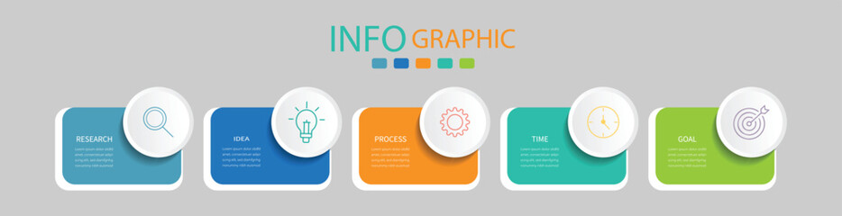 Presentation business infographic template with 5 options. Vector illustration abstract background. Can be used for info graphics, flow charts, presentations, web sites, banners, printed materials.