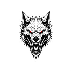 Cyberpunk Wolf artwork hand drawn illustration