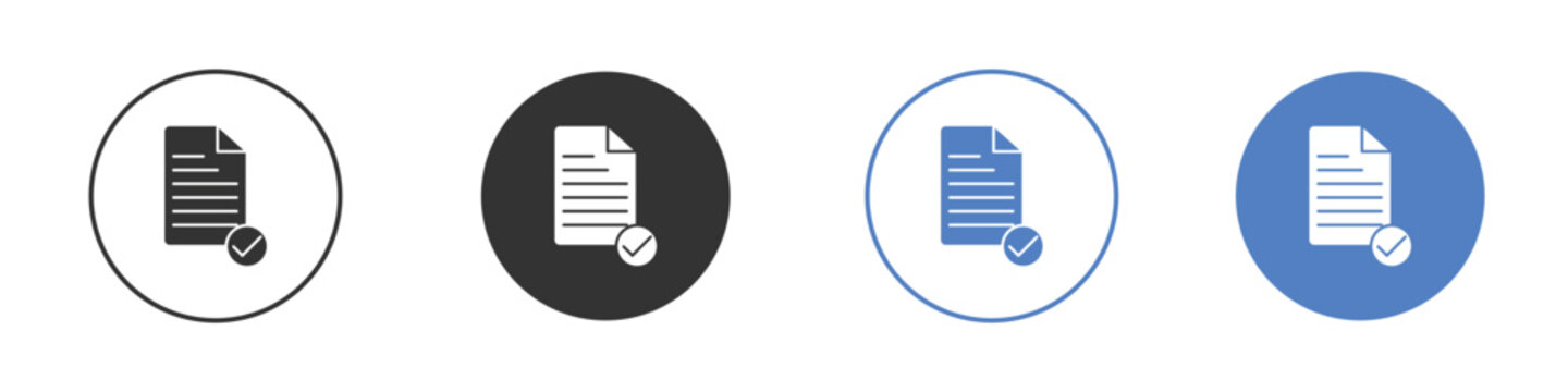 Document accepted icon pictogram set. Vector icon designs