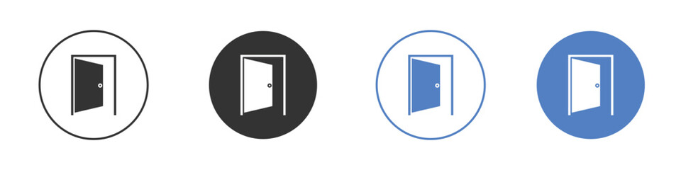 Entrance door icon pictogram set. Vector icon designs