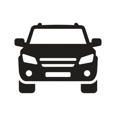 Obraz premium Car front view icon representing an automobile and a vehicle for a transportation and a travel with a modern design