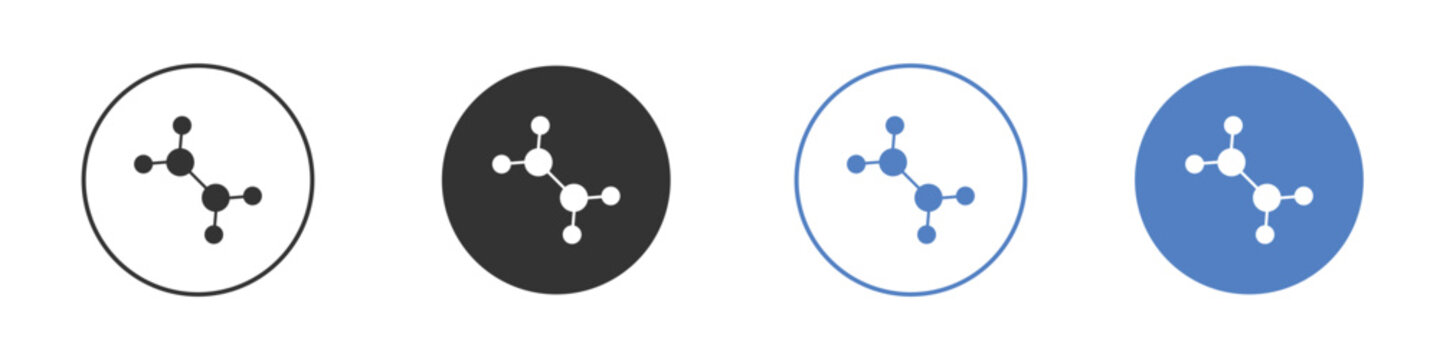 Ethylene molecule icon pictogram set. Vector icon designs
