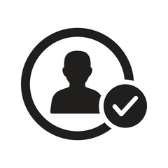 User login icon in a circle representing a personal account and a profile for a member and a secure access