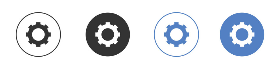 Gear icon pictogram set. Vector icon designs