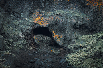 Dark Lava Rock with Small Cave

