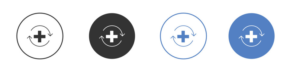 Health recovery icon pictogram set. Vector icon designs