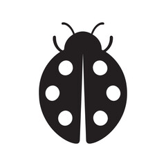 Stylized Ladybug Silhouette with Symmetrical Body and Circular Spots Isolated Vector