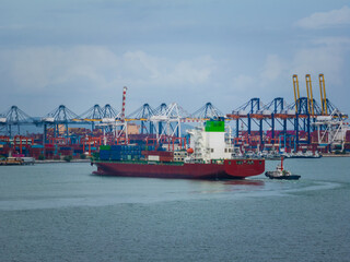 global business and industry commercial trade logistic and transportation of international by container cargo logistic ship in sea, container cargo freight shipping,