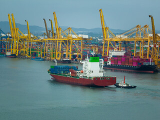 global business and industry commercial trade logistic and transportation of international by container cargo logistic ship in sea, container cargo freight shipping,