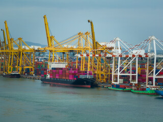 global business and industry commercial trade logistic and transportation of international by container cargo logistic ship in sea, container cargo freight shipping,