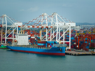 global business and industry commercial trade logistic and transportation of international by container cargo logistic ship in sea, container cargo freight shipping,