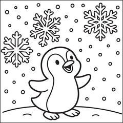 Winter & christmas black and white coloring pages for adults and teens 