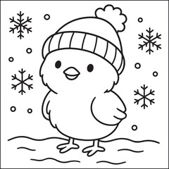 Winter & christmas black and white coloring pages for adults and teens 