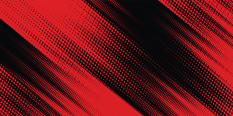 Fototapeta premium Halftone dots red and black color pattern gradient grunge texture background. modern eps 10.