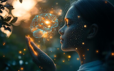 World Mental Health Day concept with focus on psychology, ai generative high resolution for isolate image