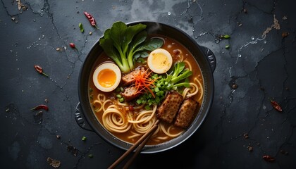 Delicious fried chicken and pork with fresh vegetables on a plate.