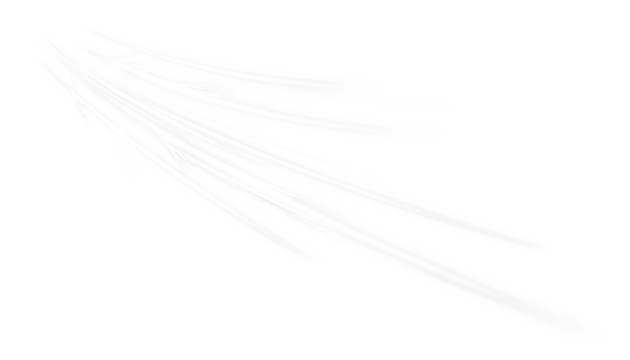 Abstract white light streaks and trails with a dynamic motion effect isolated on transparent background