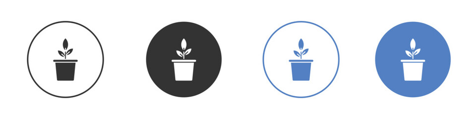Plant Pot icon pictogram set. Vector icon designs