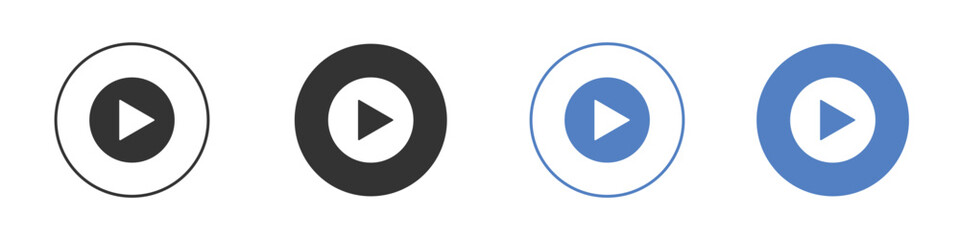 Play icon pictogram set. Vector icon designs