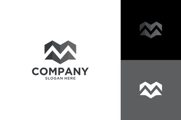initial m logo design vector