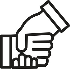 Black color Shake hands vector icon