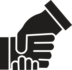 Black color Shake hands vector icon