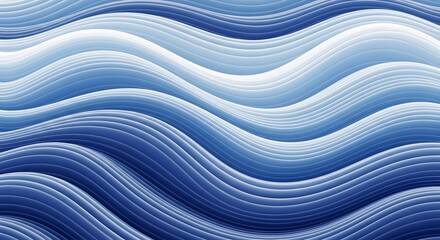Abstract flowing wavy lines of varying shades of blue and white creating a textured and dynamic visual pattern