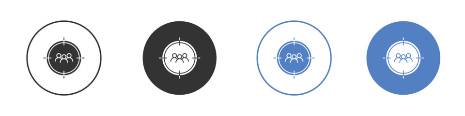 Target audience icon pictogram set. Vector icon designs