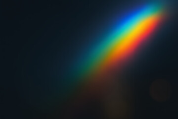 Soft Rainbow Light Leak with Bokeh on Dark